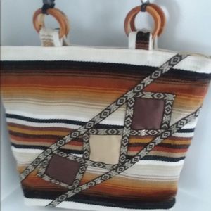 Large printed handmade tote bag